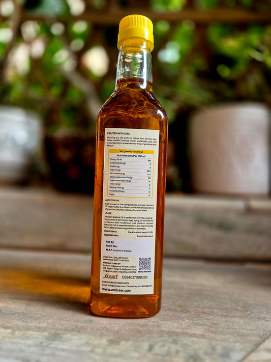 Pure and Natural - Cold Pressed Black Mustard Oil - 1 ltr